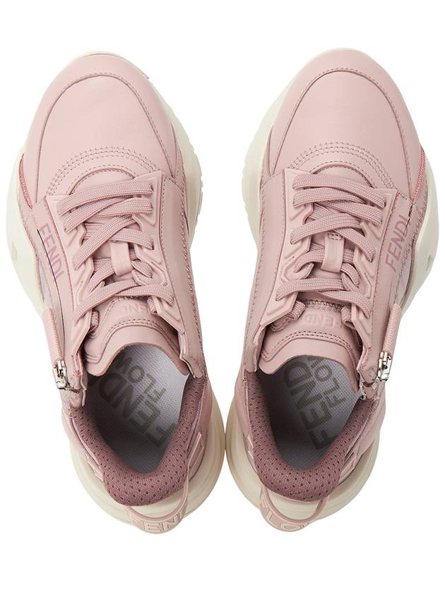 Flow Leather Low Top Sneakers Pink - FENDI - BALAAN.