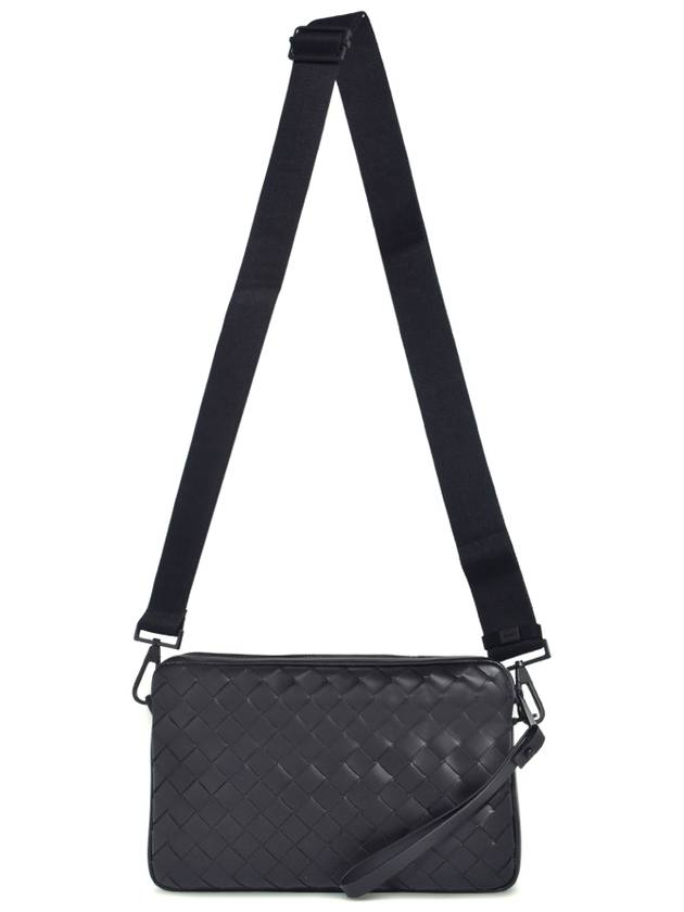 Intracciato Small Cross Bag Black - BOTTEGA VENETA - BALAAN 3