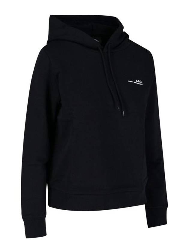 Women's Item Logo Print Hoodie Black - A.P.C. - BALAAN 3