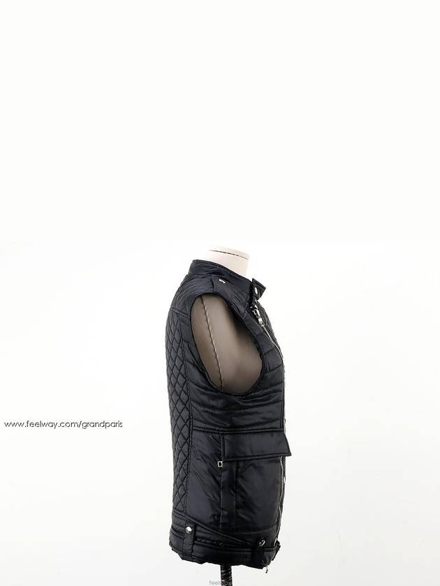 Black Quilted Biker Zip Up Vest M - BALMAIN - BALAAN 4