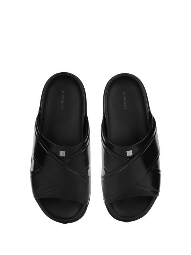 G Plage Leather Flat Sandals Slippers Black - GIVENCHY - BALAAN 5