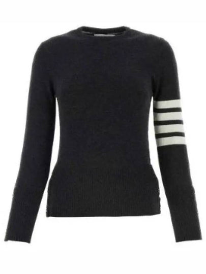 Women's 4 Bar Classic Cashmere Pullover Knit Top Dark Grey - THOM BROWNE - BALAAN 2