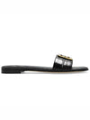 F Fold Leather Sandals Black - FENDI - BALAAN 4