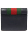 476081 Black leather WEB gold Sylvie card case half wallet - GUCCI - BALAAN 4