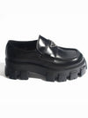 Monolith Brushed Leather Loafers Black - PRADA - BALAAN 3