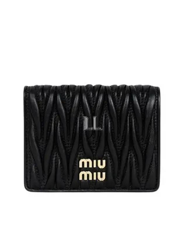 Matelasse Leather Half Wallet Black - MIU MIU - BALAAN 2