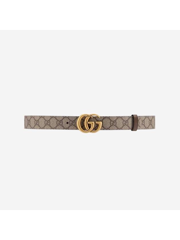 GG Marmont Supreme Canvas Leather Reversible Belt Brown Beige - GUCCI - BALAAN 2