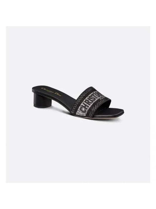 D-Way Cotton Mule Heel Black - DIOR - BALAAN 1