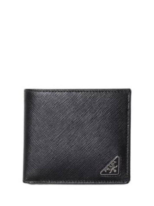 Half Wallet Saffiano Tri Angle Men's - PRADA - BALAAN 1