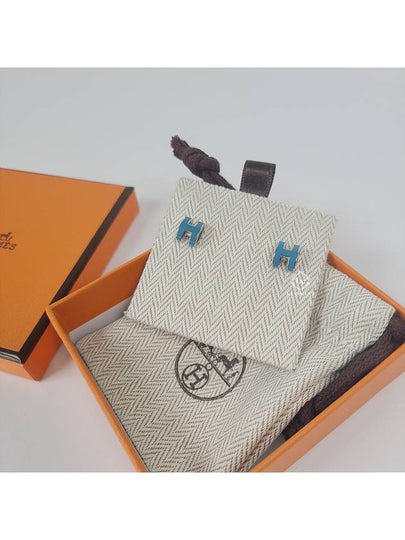 Mini Pop H Earrings Silver - HERMES - BALAAN 2