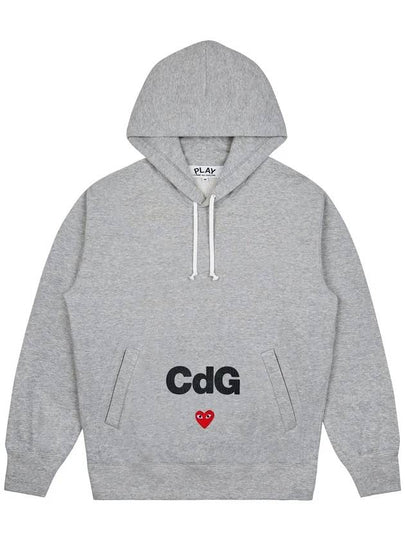 Women's Play CDG Logo Gray Hoodie AE T103 - COMME DES GARCONS - BALAAN 2