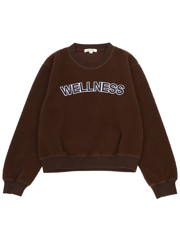 Sherpa Fleece Crew Neck Sweatshirt Brown - SPORTY & RICH - BALAAN 2