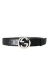 Men's Interlocking G Signature Leather Belt Black - GUCCI - BALAAN 2