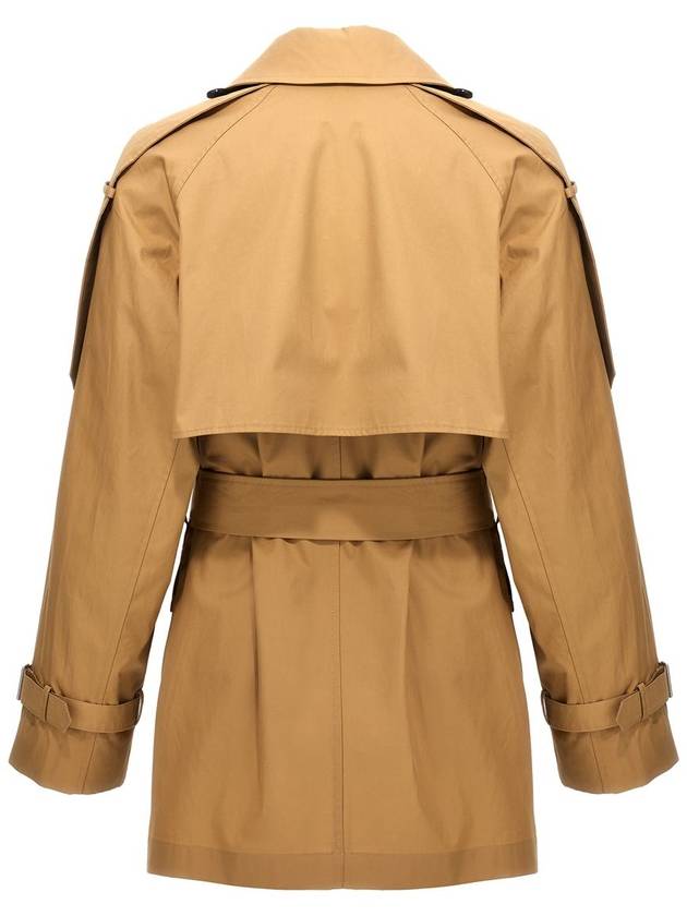 Short Gabardine Trench Coat Beige - BURBERRY - BALAAN 4