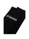 Les Chaussettes Ribbed Crew Socks Black - JACQUEMUS - BALAAN 3