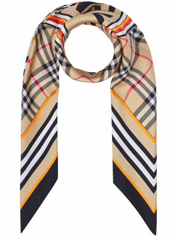 Montage Print Silk Square Scarf Archive Beige - BURBERRY - BALAAN.