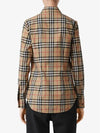 Button Down Collar Vintage Check Stretch Cotton Long Sleeve Shirt Beige - BURBERRY - BALAAN 9