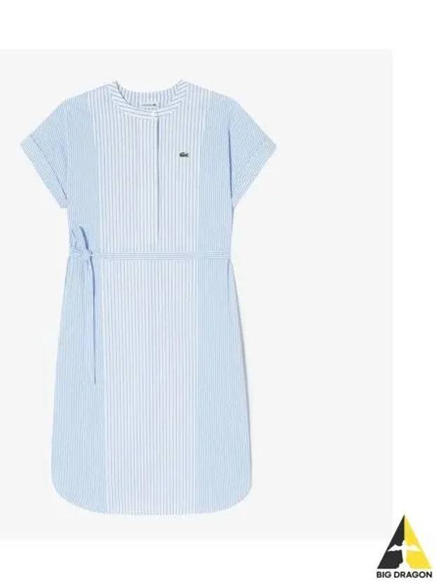 Women s Round Neck Short Sleeve Shirt Dress Light Blue - LACOSTE - BALAAN 1