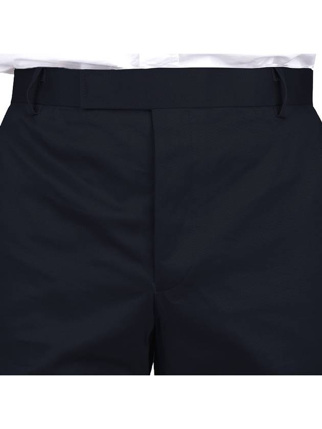 Men's Twill Unconstructed Cotton Straight Pants Navy - THOM BROWNE - BALAAN 7