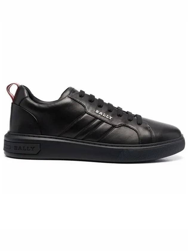 Maxim Leather Low Top Sneakers Black - BALLY - BALAAN 1