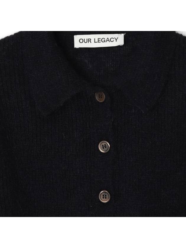 Mazzy Polo Fuzzy Alpaca Knit Top Black - OUR LEGACY - BALAAN 4