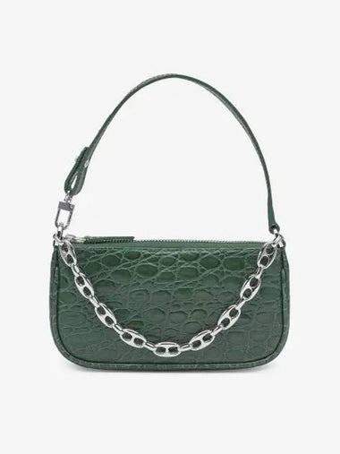 Mini Rachel Circular Crocker Embossed Leather Shoulder Bag Racer Green 21PFMIRARCCCESMARC - BY FAR - BALAAN 1