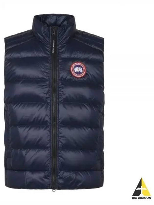 Men's Crofton Logo Patch Padded Vest Atlantic Navy - CANADA GOOSE - BALAAN