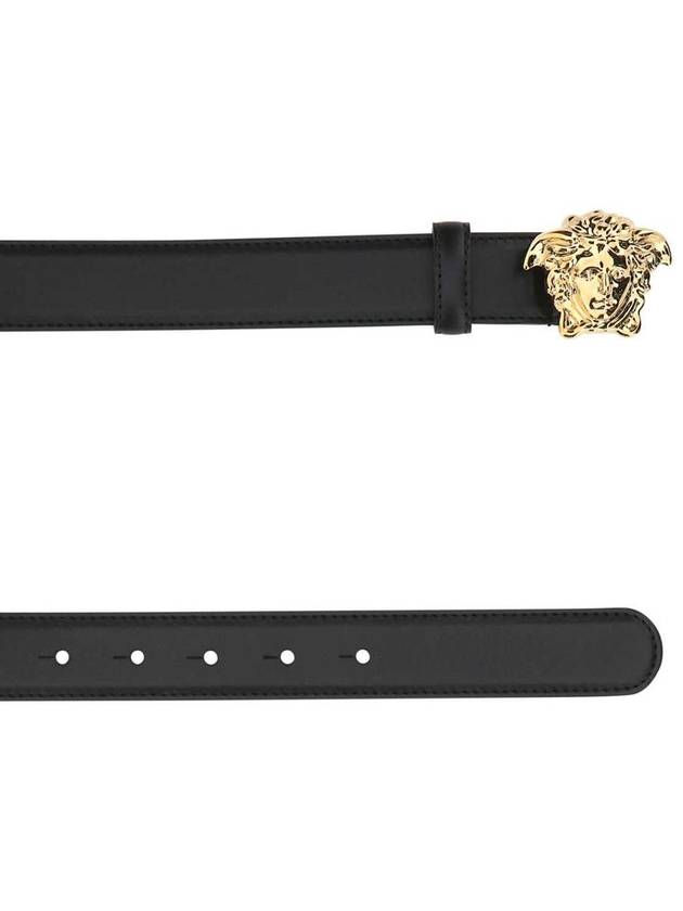 Medusa Buckle Leather Belt Black - VERSACE - BALAAN 3