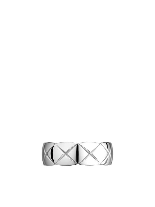 Coco Crush Quilted Motif Small 18K White Gold Ring Silver - CHANEL - BALAAN 3