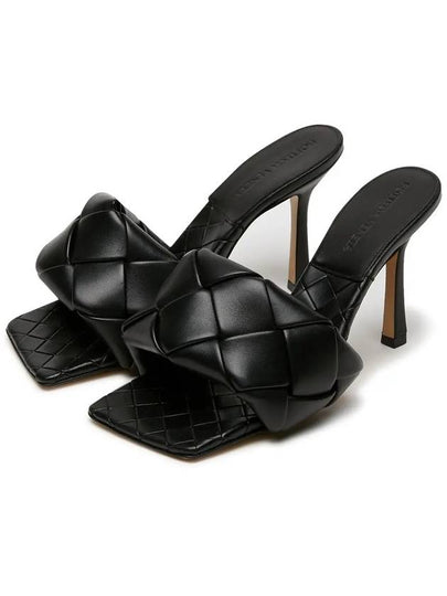 Lido Intrecciato Sandal Heels Black - BOTTEGA VENETA - BALAAN 2