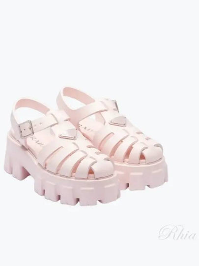 Monolith Rubber Sandals Alabaster Pink - PRADA - BALAAN 2