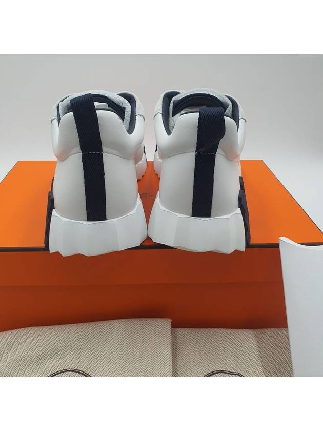 Bouncing Sneakers Calfskin Suede Goatskin Blanc - HERMES - BALAAN 5