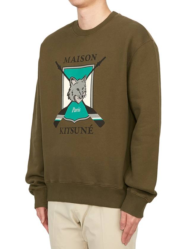 College Fox Print Sweatshirt Khaki - MAISON KITSUNE - BALAAN 3