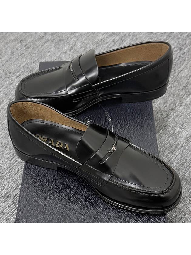 Brushed Leather Loafers Black - PRADA - BALAAN 4