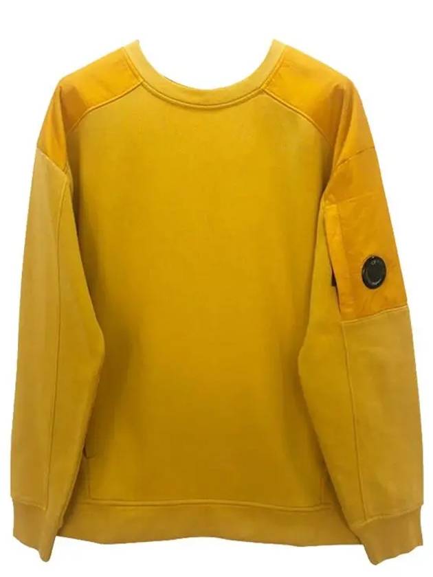 Lens Epaulette Nylon Mix Sweatshirt Yellow - CP COMPANY - BALAAN 2