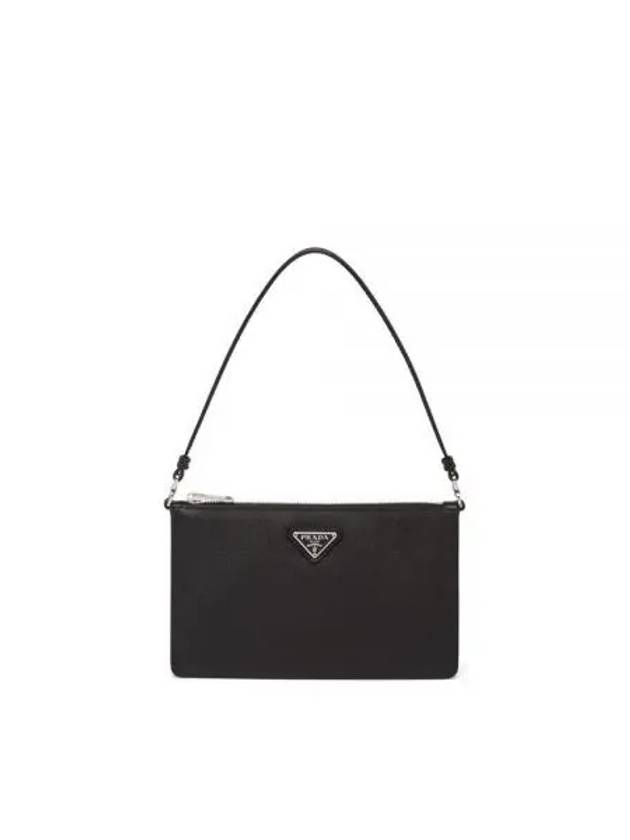 Saffiano Mini Hobo Shoulder Bag Black - PRADA - BALAAN 2