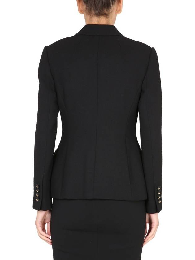 DG Button Wool Single Breasted Jacket Black - DOLCE&GABBANA - BALAAN 3