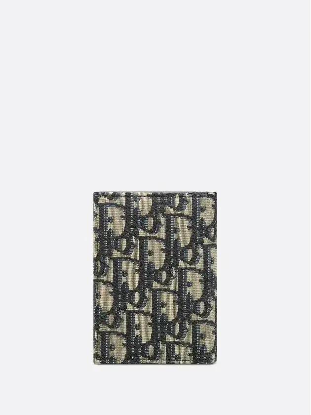 Oblique Jacquard Bifold Card Wallet Beige Black - DIOR - BALAAN 3