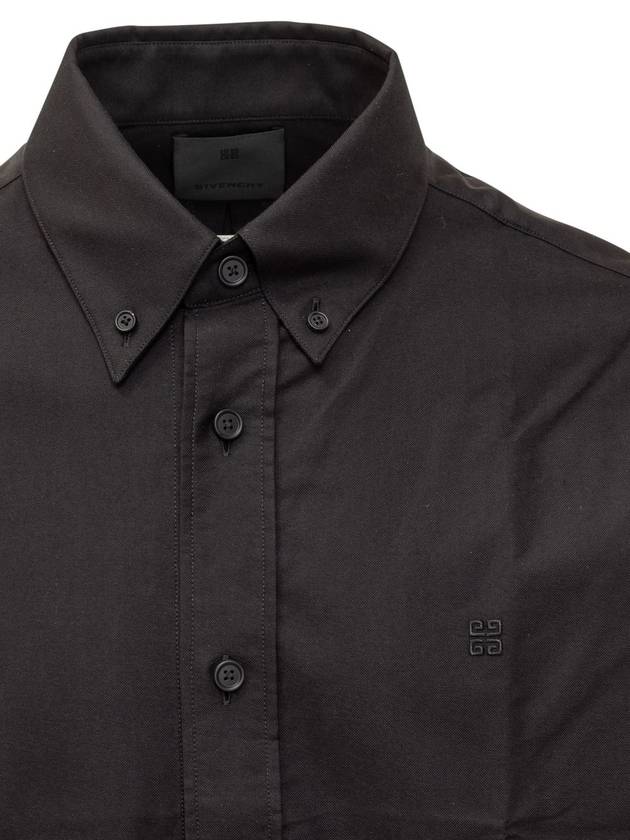 4G Embroidered Long Sleeve Shirt Black - GIVENCHY - BALAAN 5