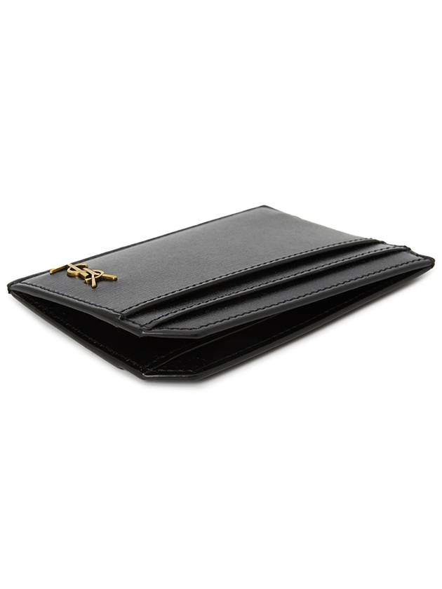 Tiny Cassandre Open Shiny Leather Card Wallet Black - SAINT LAURENT - BALAAN 5