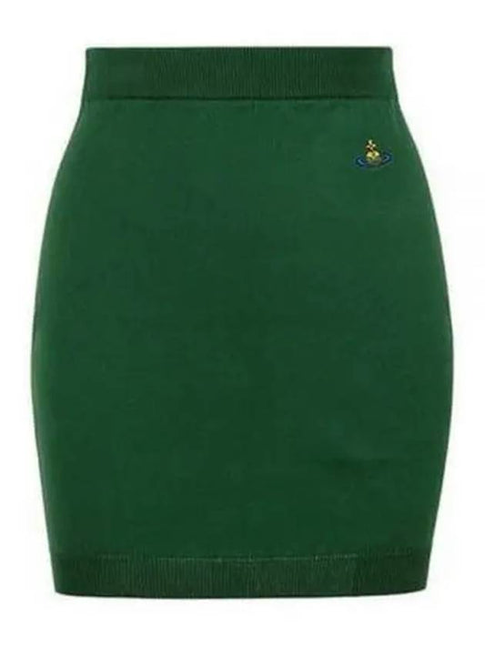 Women's ORB Logo Knit Bea Mini H Line Skirt Green - VIVIENNE WESTWOOD - BALAAN 2