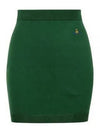 Women's ORB Logo Knit Bea Mini H Line Skirt Green - VIVIENNE WESTWOOD - BALAAN 2