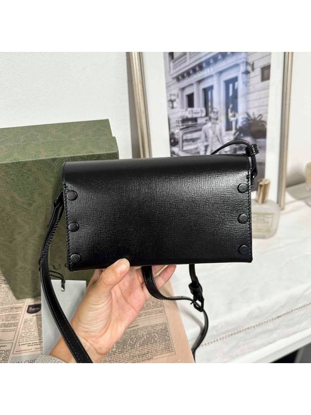 Horsebit 1955 Leather Mini Cross Bag Black - GUCCI - BALAAN 8