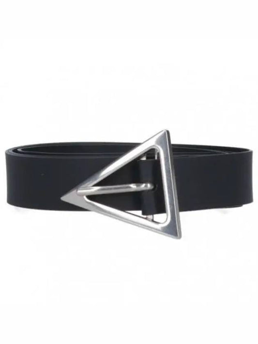 Triangle Buckle Rubber Belt Black - BOTTEGA VENETA - BALAAN 1