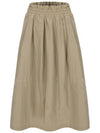 Pleated Long Skirt Beige - CALLAITE - BALAAN 1