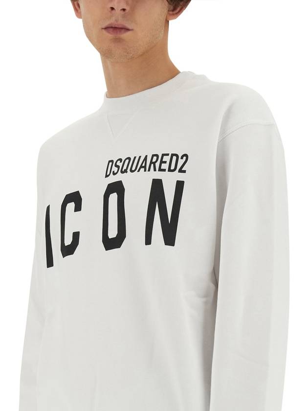 Icon Logo Crew Neck Sweatshirt White - DSQUARED2 - BALAAN 5