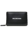 Logo Zip Around Half Wallet Black - BALENCIAGA - BALAAN 1