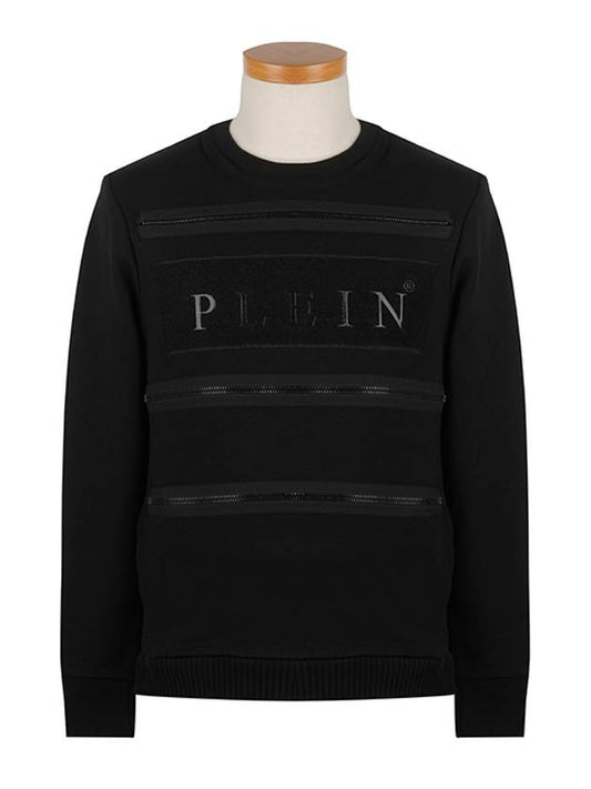 Logo Print Zipper Design Cotton Sweatshirt Black - PHILIPP PLEIN - BALAAN 2