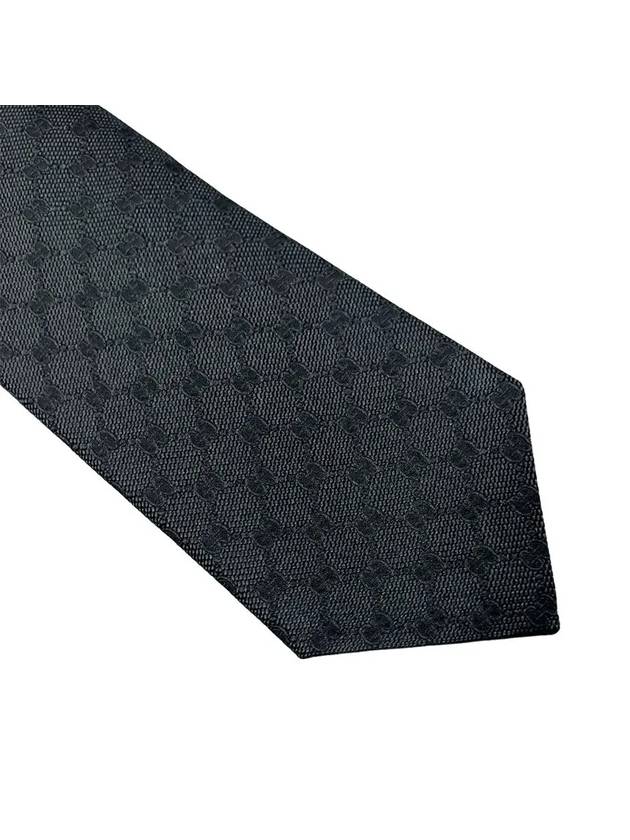 Monogram GG Logo Silk Tie Dark Grey - GUCCI - BALAAN.