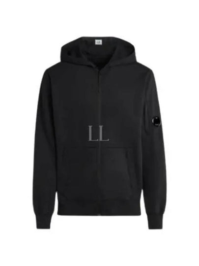 Light Fleece Zip Up Hoodie Black - CP COMPANY - BALAAN 2